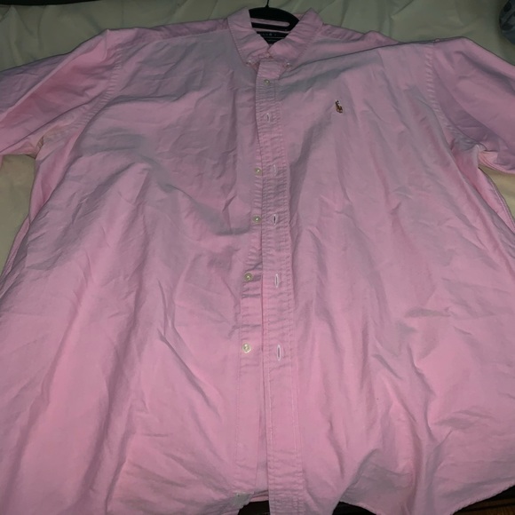 Pink plain polo dress up shirt - Picture 1 of 2